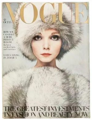 1968 Vogue Magazine -  on cover  Lesley Jones by Barry Lategan