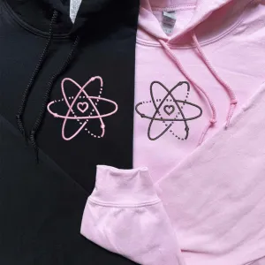 Atomic Love Couple Matching Hoodies - Custom Embroidered Sweatshirts For Couples