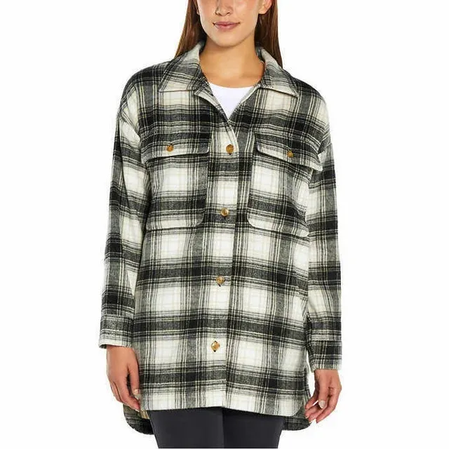 Banana Republic Women's Plaid Midweight Button-up Shirt Jacket