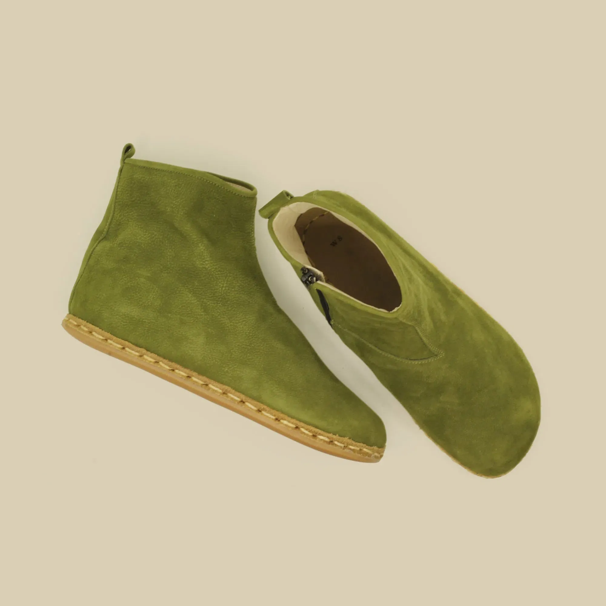 Barefoot Boots for Men with Zipper Green