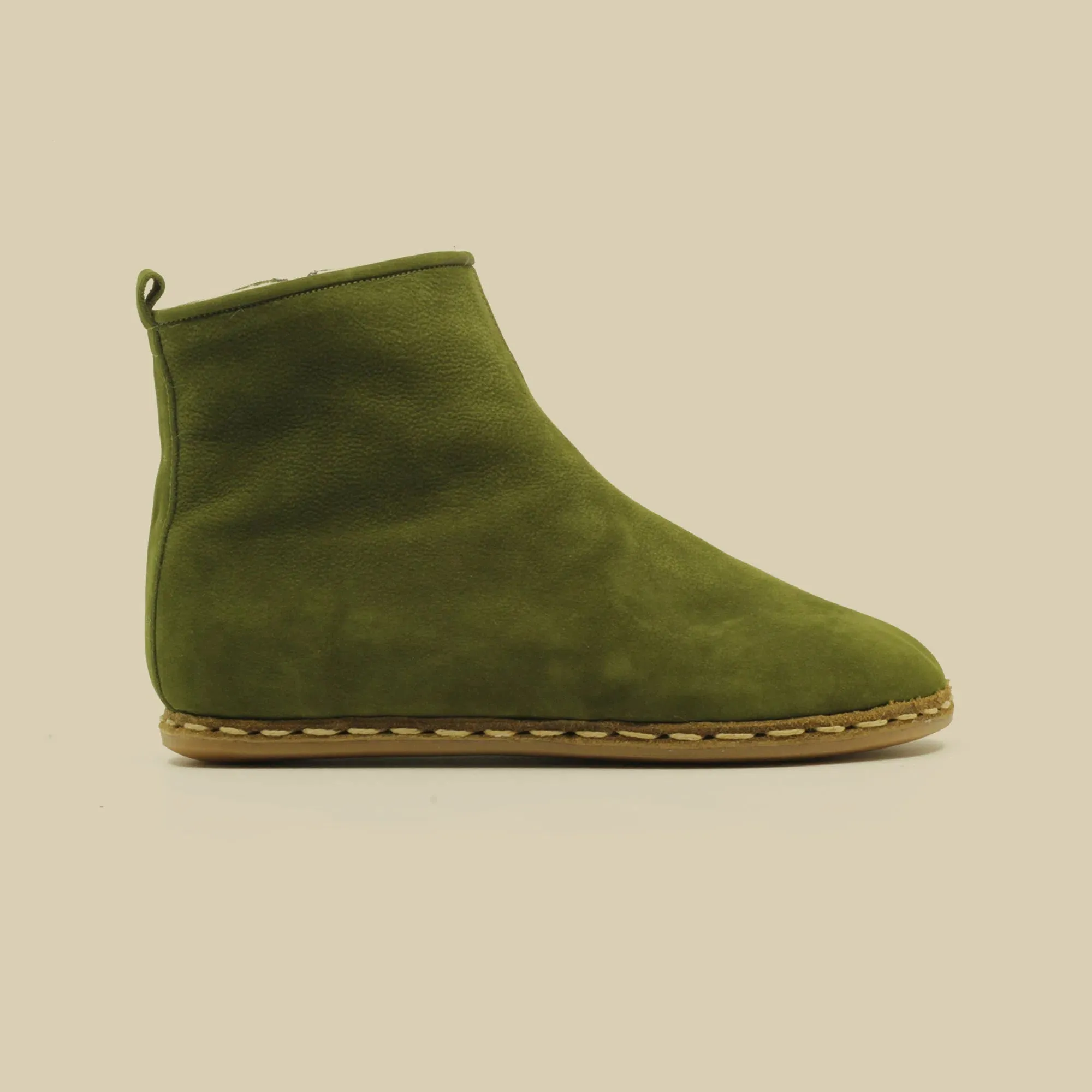 Barefoot Boots for Men with Zipper Green