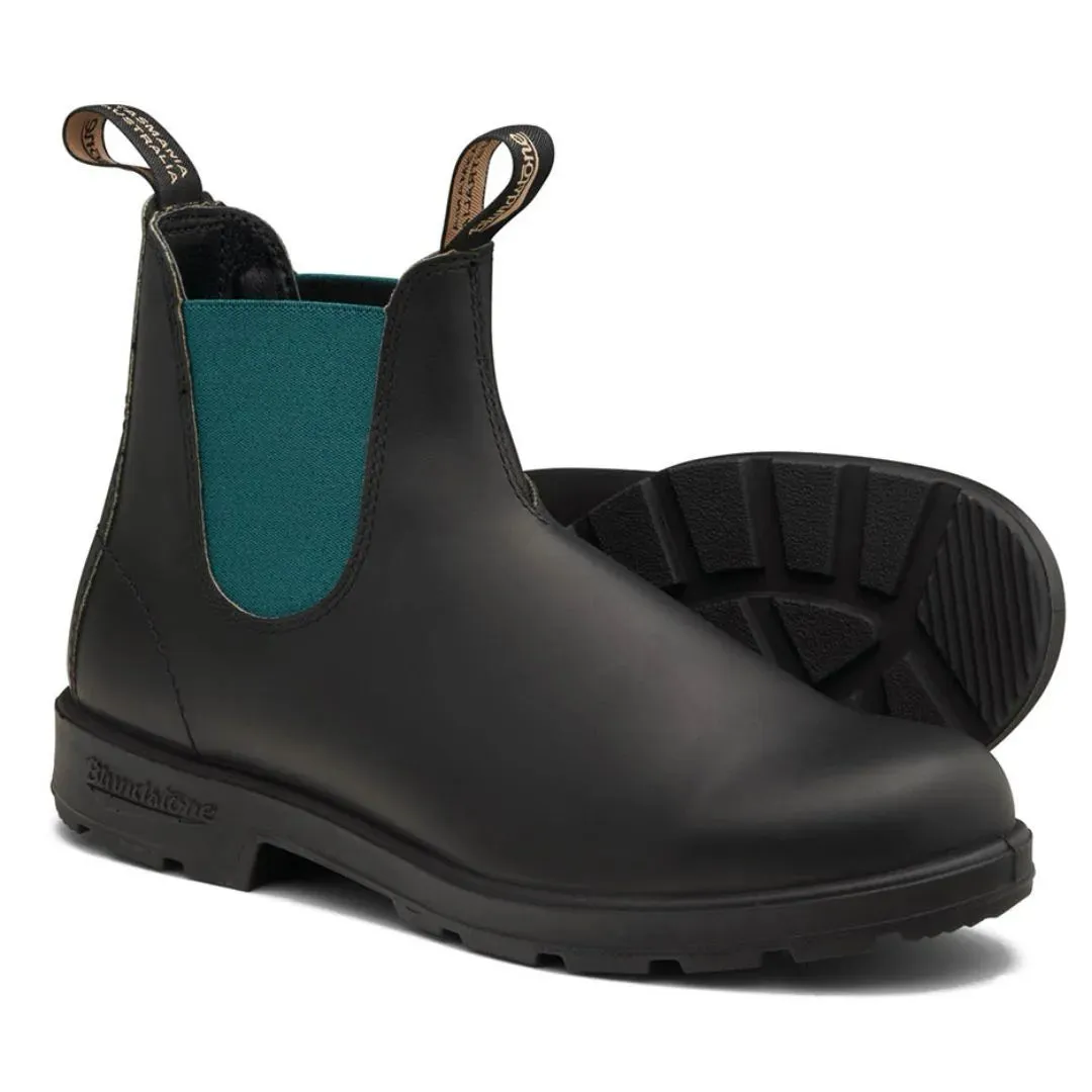 Blundstone 2307 Black Teal Slip On Chelsea Boots