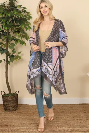 BOHEMIAN OPEN FRONT TASSEL KIMONO