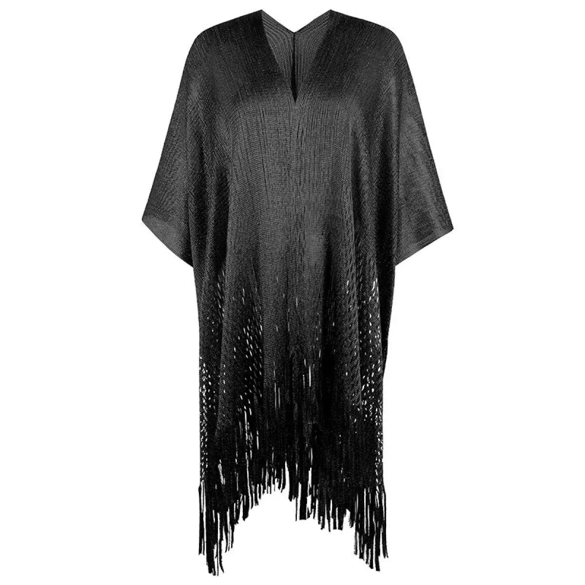 Chic & Stylish: Must-Have Kimono Fringe Cut Out Shawl for Summer