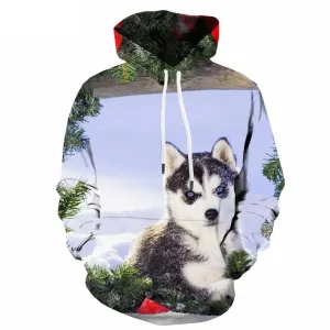 Christmas Hoodie Men Animal Sweatshirt Printed Dog 3d Printed Harajuku Hooded Casual New Year Hoodie Print