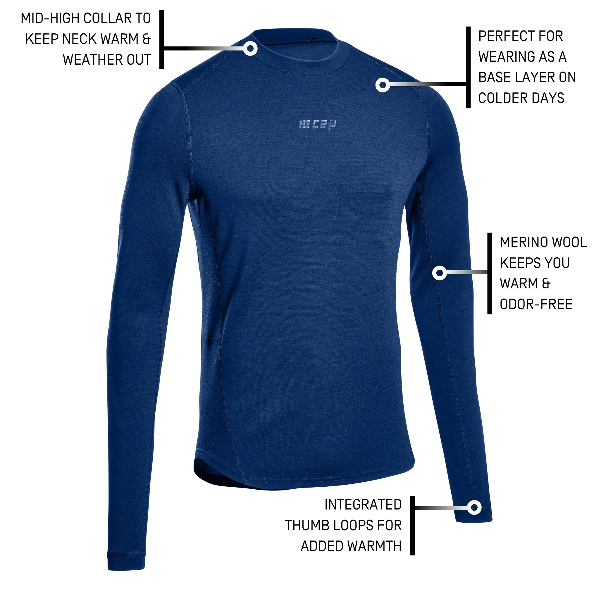 Cold Weather Merino Long Sleeve Shirt, Men