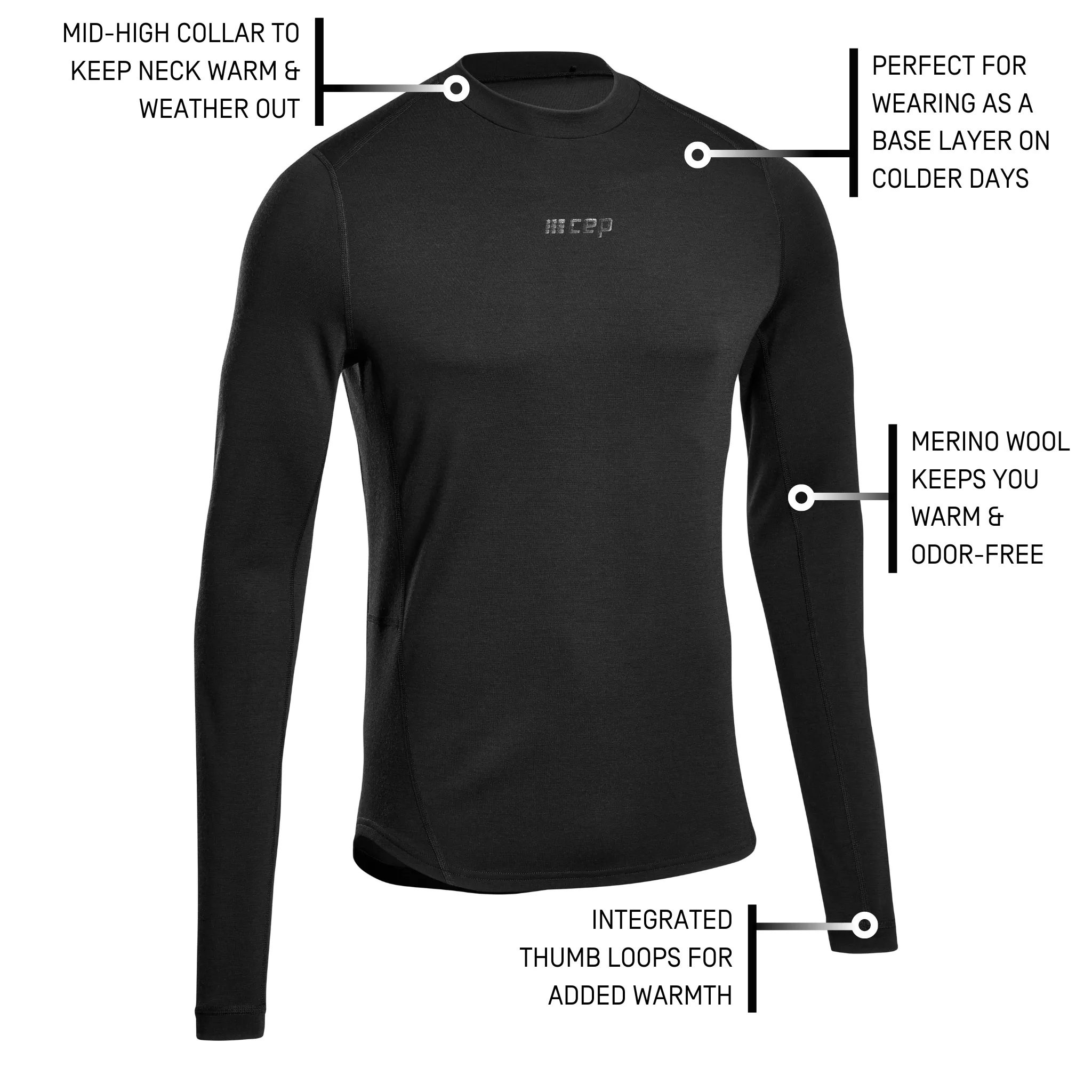 Cold Weather Merino Long Sleeve Shirt, Men