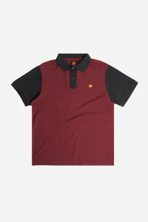 Color Block Polo Shirt Burgundy