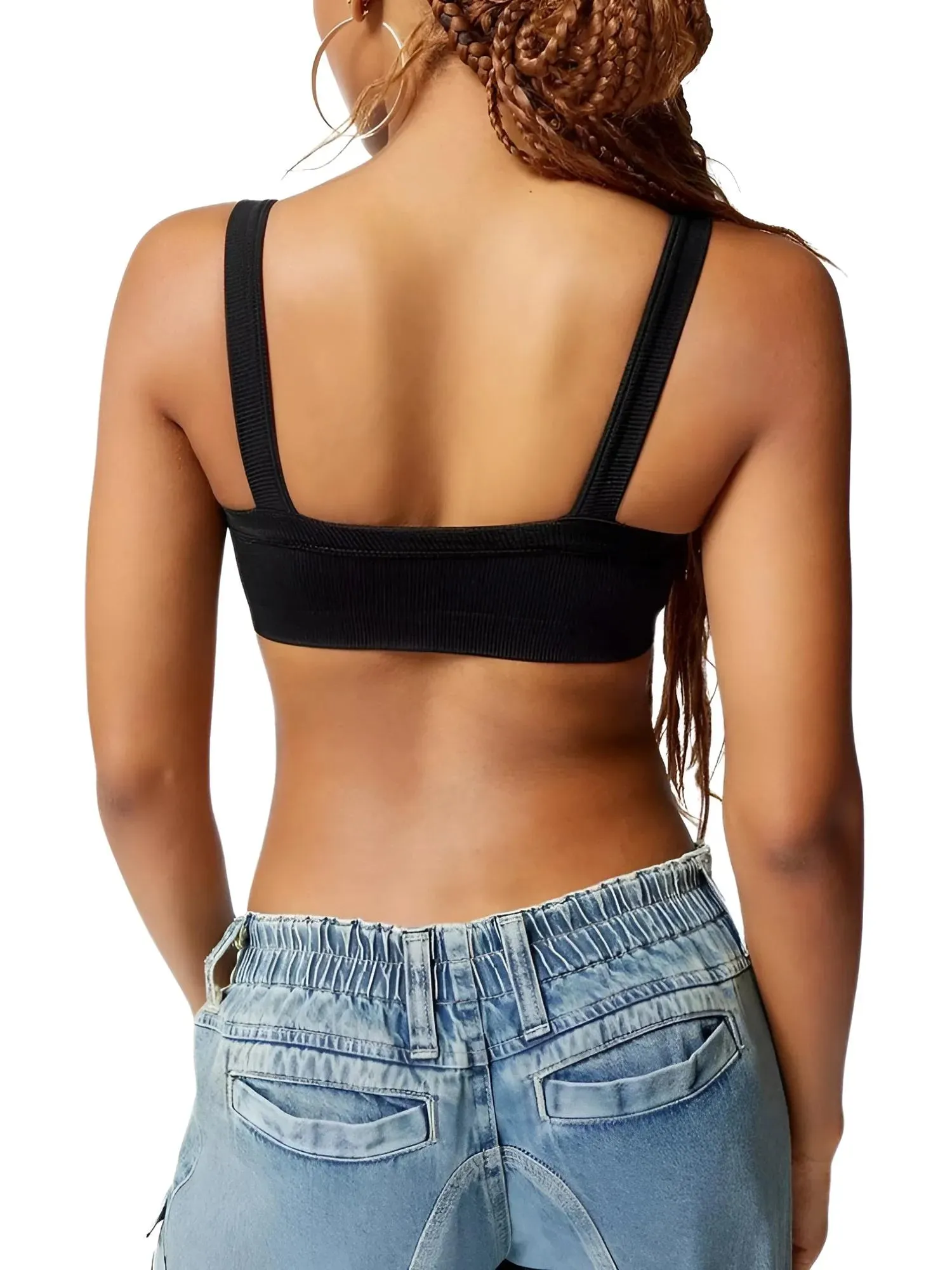 Cotton Stretchy Ribbed Women's Sleeveless Tube Top Crop Top