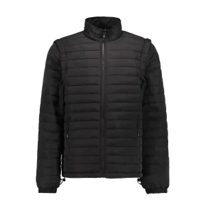 Everest Black Men's Puffer Jacket Removable Arms