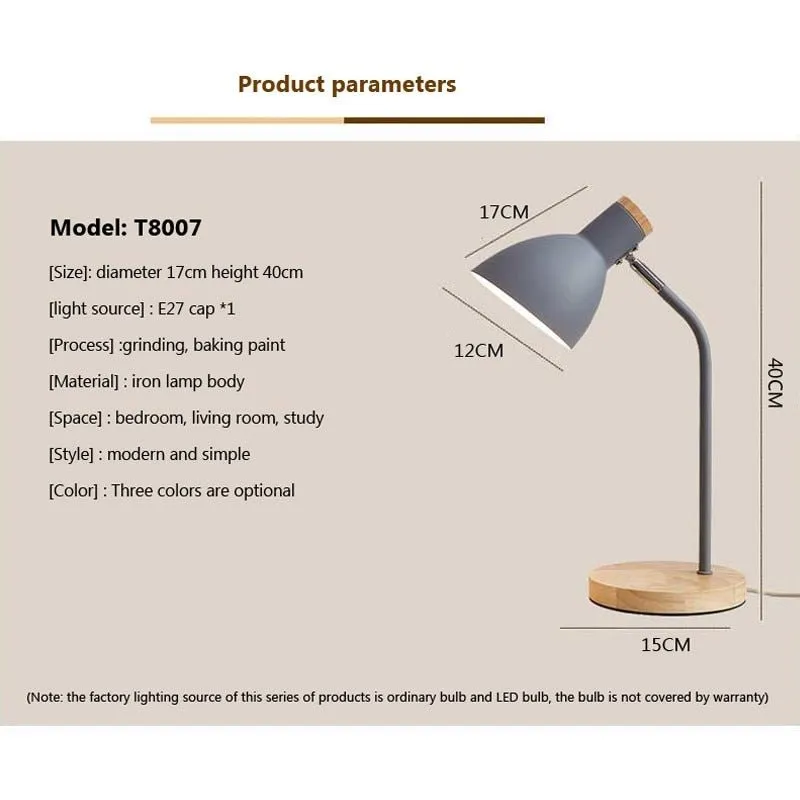 Flexible Wooden Table Lamp