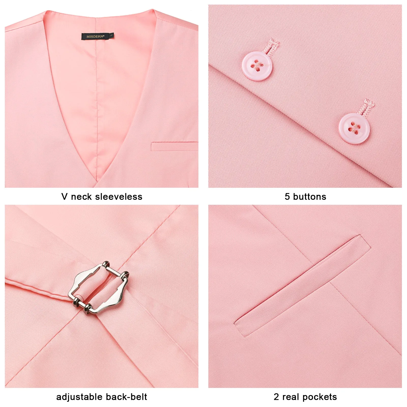 Formal Suit Vest - PINK BLUSH