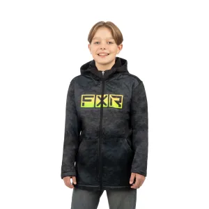 FXR Youth Hydrogen Softshell Jacket Black Ripple/Glow Stick