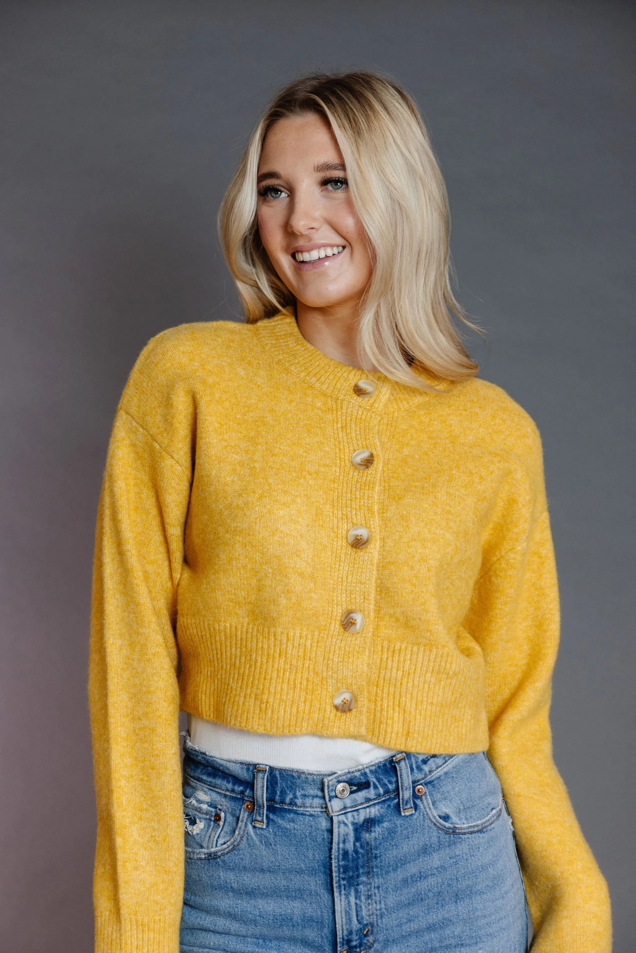 Halton Cardigan in Mustard