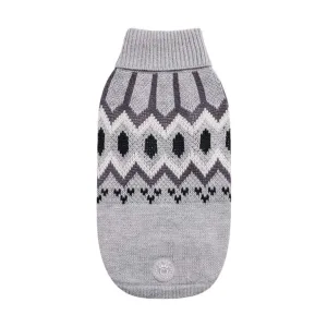 Heritage Turtleneck Dog Sweater - Grey Mix