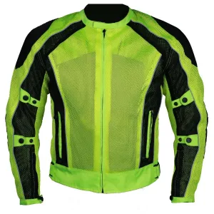 Hi Viz Green Summer Joy Motorcycle Mesh Jacket