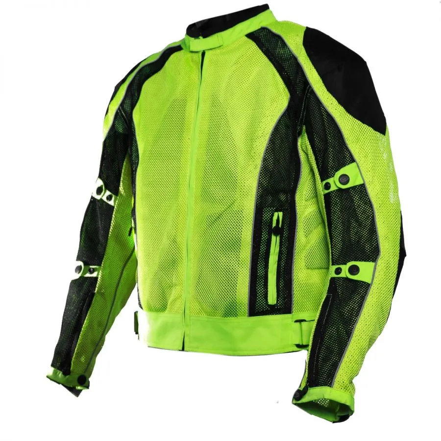 Hi Viz Green Summer Joy Motorcycle Mesh Jacket