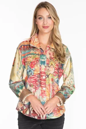 Jacket-Multi Color PrintButton Front-Womens-J43643jm