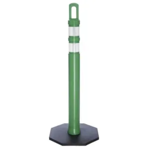 JBC® Safety Traffic Delineator Post Kit - Arch Top - 42 Inch Tall - Green Post   12 LBS Base