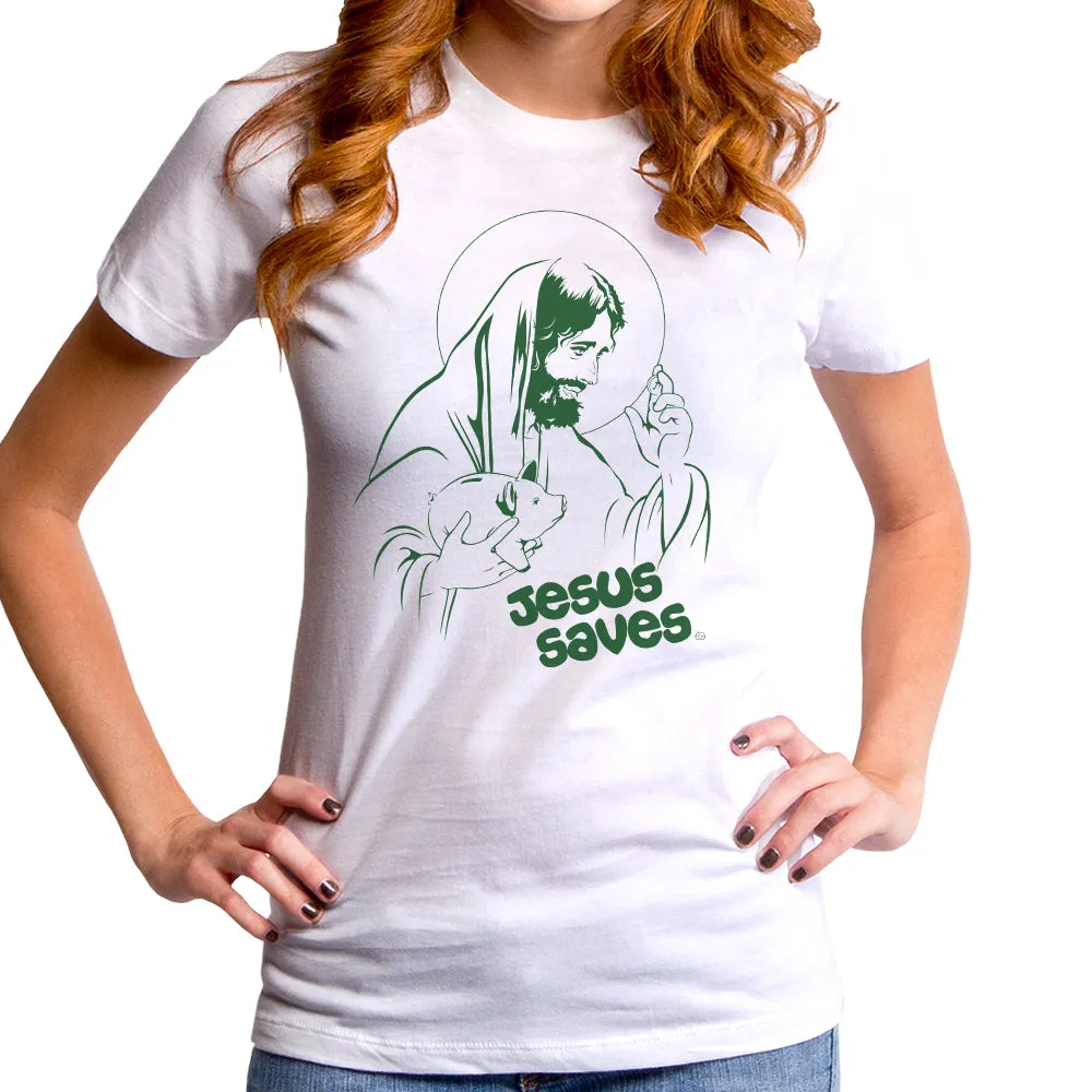 Jesus Saves Piggy Bank Women's T-Shirt