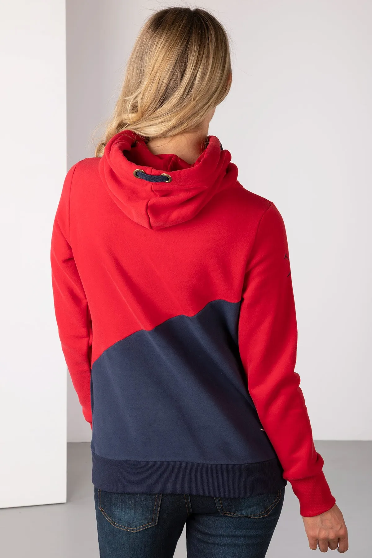 Ladies Diagonal Cross Neck Hoody