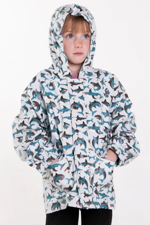 Lined Rain Jacket, Shark Frenzy (runs large, recommend sizing down)