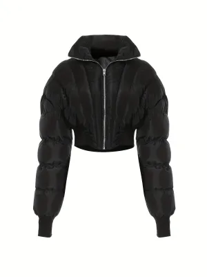 Long Sleeve  Zip Up Warm Winter Women  Jacket