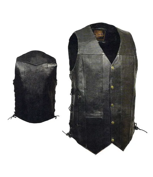 Men's Side Lace Tall Cut Biker Vest #1392T