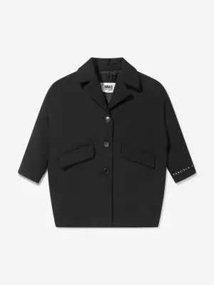 MM6 Maison Margiela Kids Wool Back Logo Coat