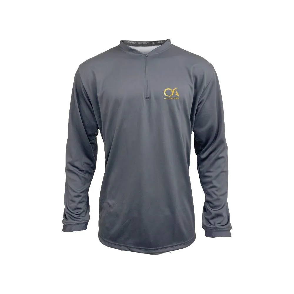 OA Gold Foil Logo Quarter Zip Pullover - Charcoal/Charcoal