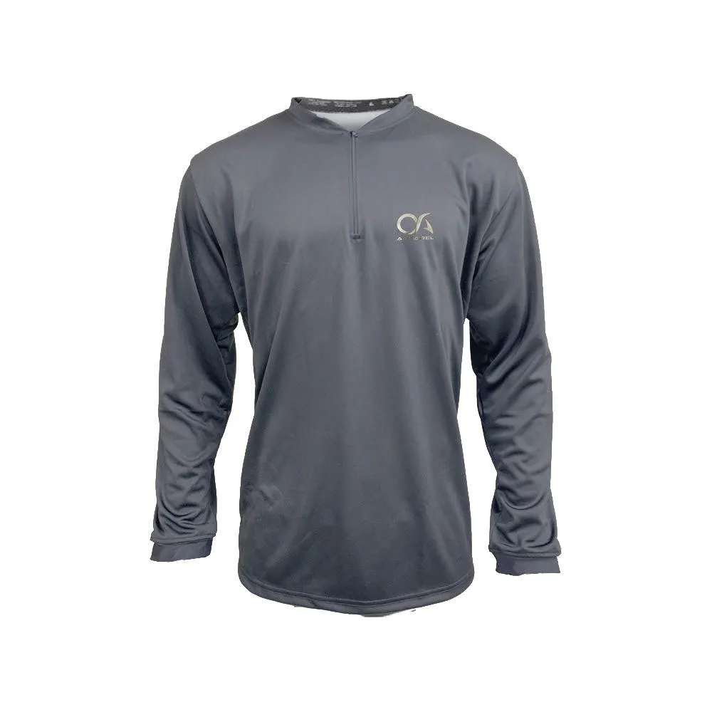 OA Silver Foil Logo Quarter Zip Pullover - Charcoal/Charcoal