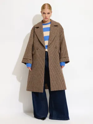 Oversized Houndstooth Coat