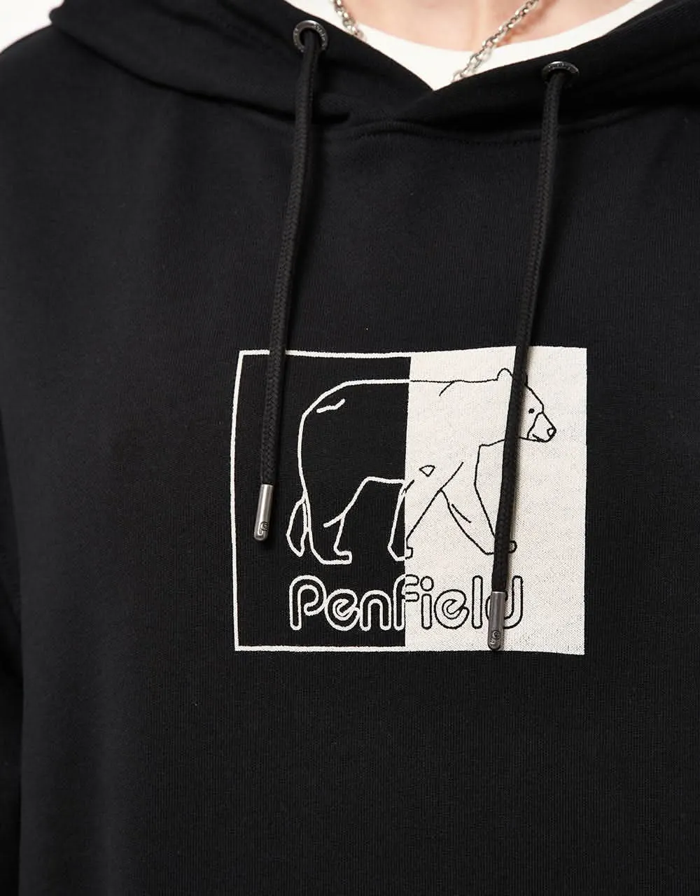 Penfield Inverted Bear Pullover Hoodie - Black