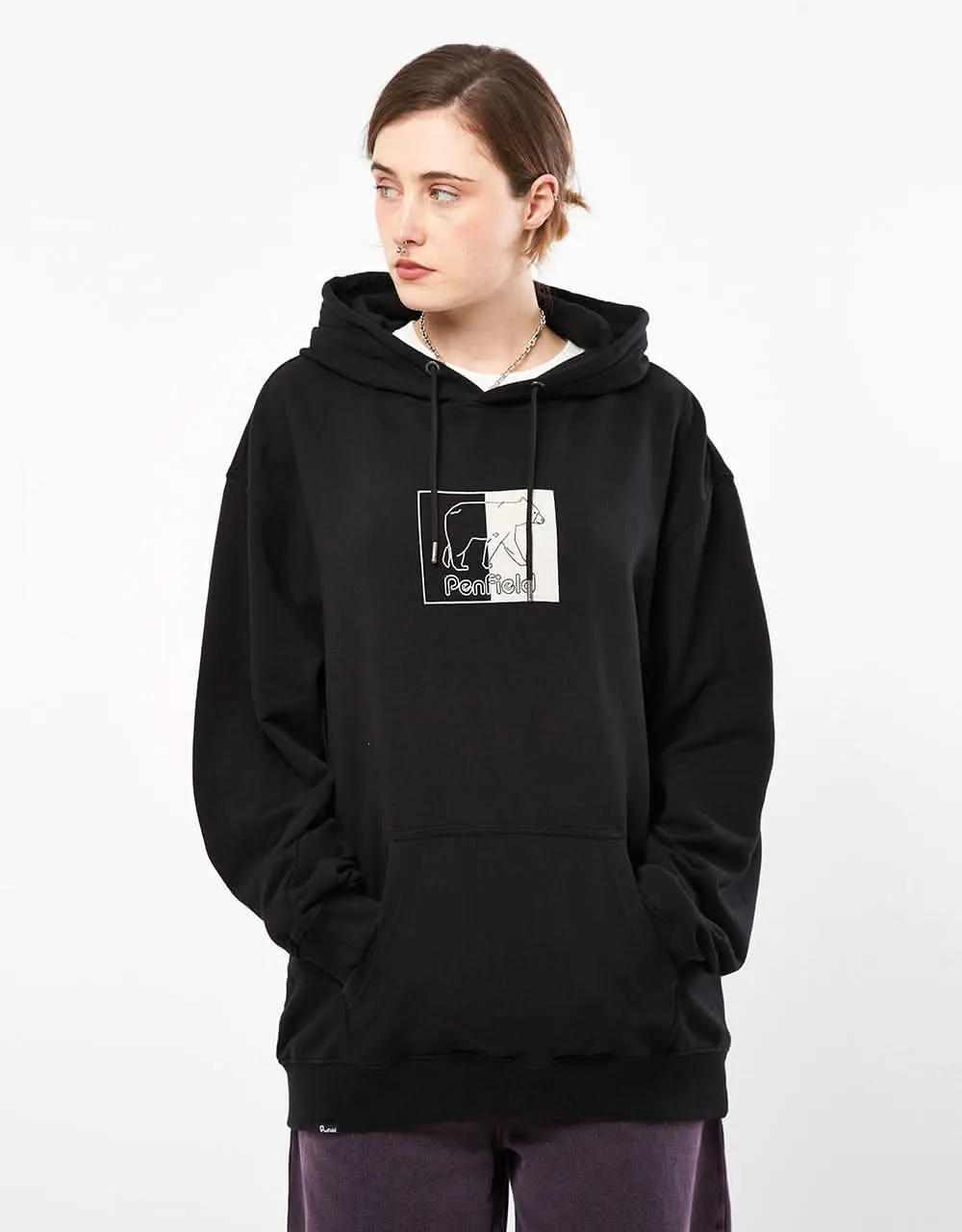 Penfield Inverted Bear Pullover Hoodie - Black