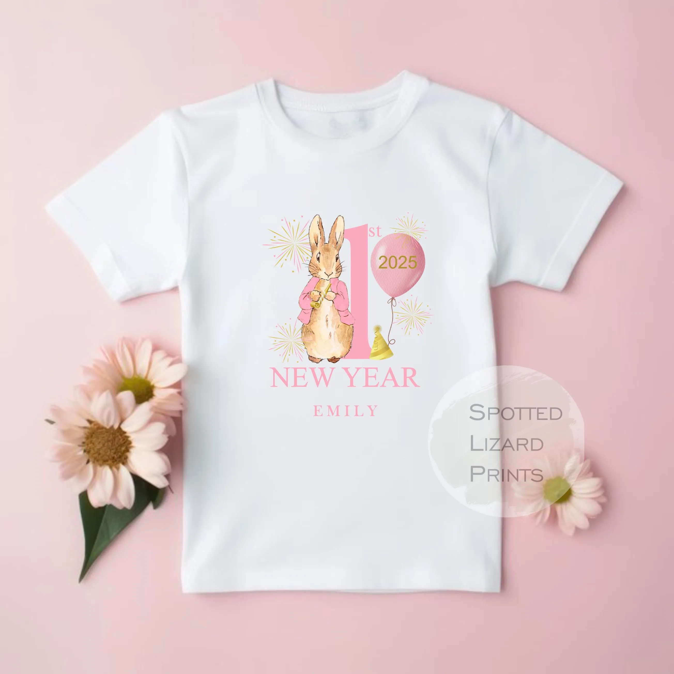 Personalised Peter Rabbit First New Years Eve Baby Outfit- My First New Years Eve Sleepsuit or Vest- 1st New Year Peter Rabbit