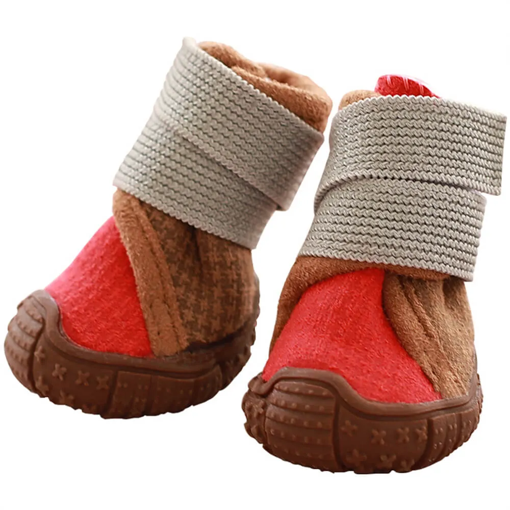 Plush-Lined Waterproof Durable Non-Slip Velcro Dog Boots