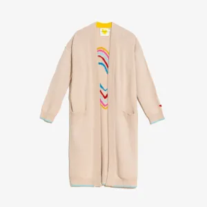 Poppy's Super Long Cardigan in Rainbow Connection Ecru