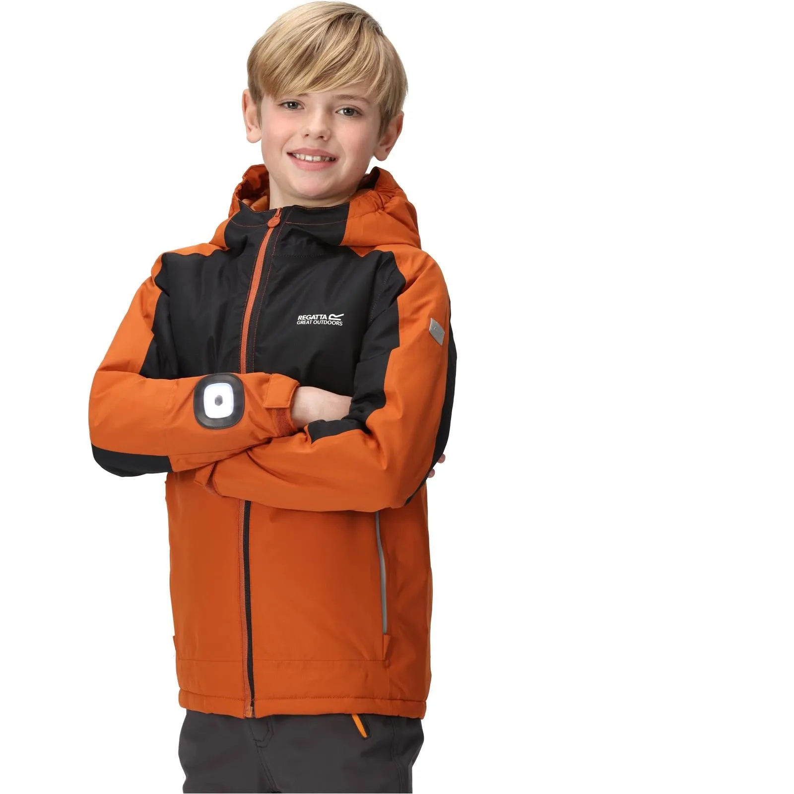 Regatta Kids Beamz III Waterproof Hooded Jacket - Black Seal