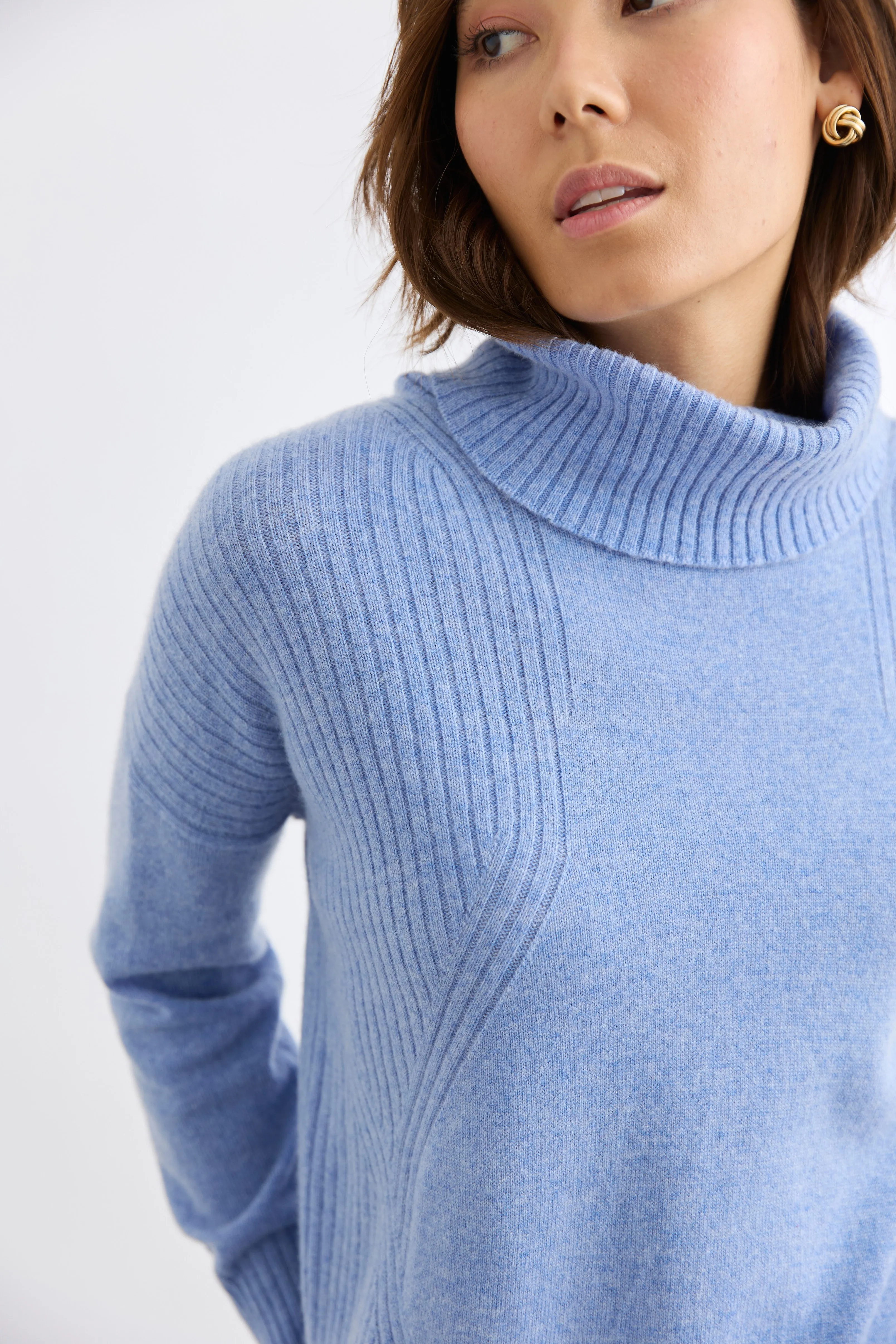 Ribbed Roll Neck Sweater