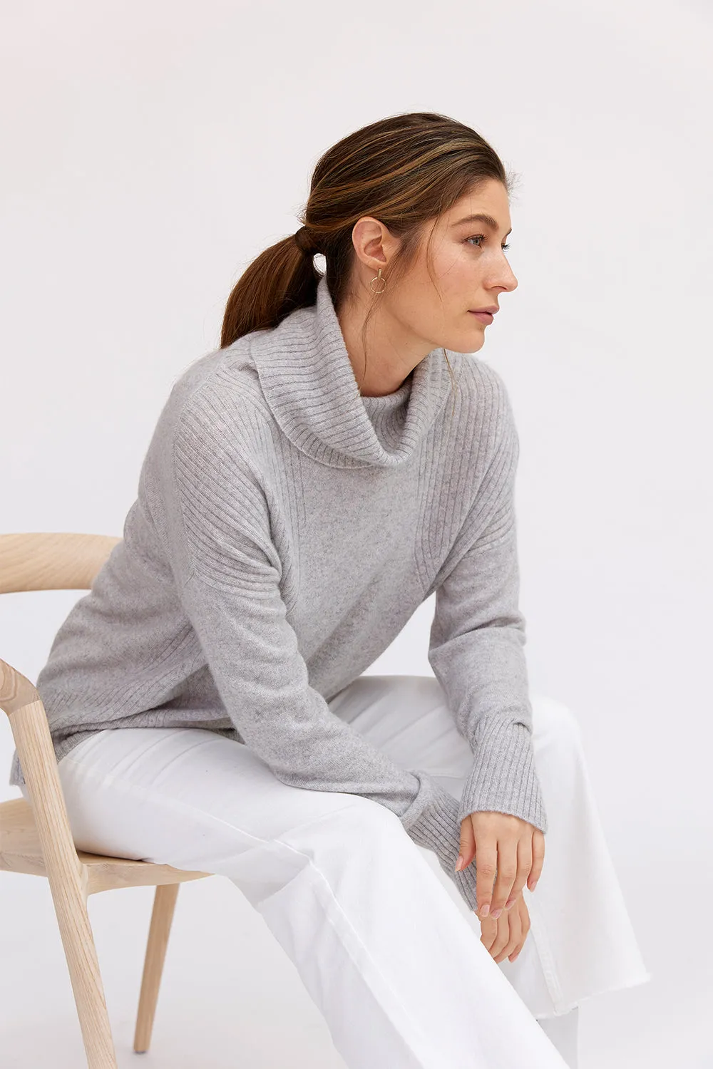 Ribbed Roll Neck Sweater