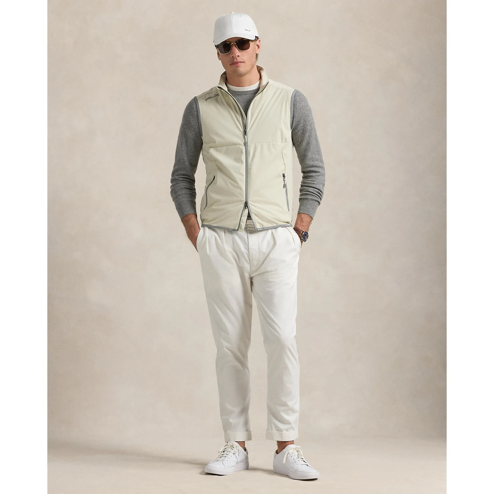 RLX Ralph Lauren Packable Interlock Golf Vest - Basic Sand