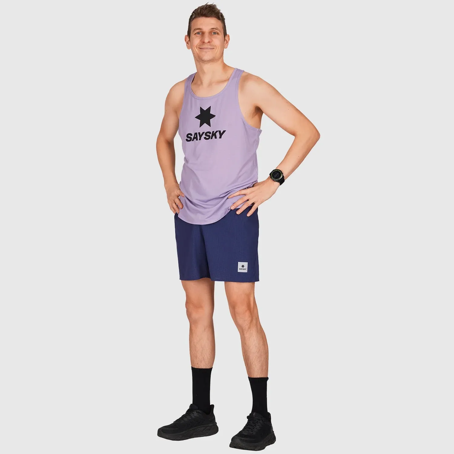 SAYSKY Men's Logo Flow Singlet Purple