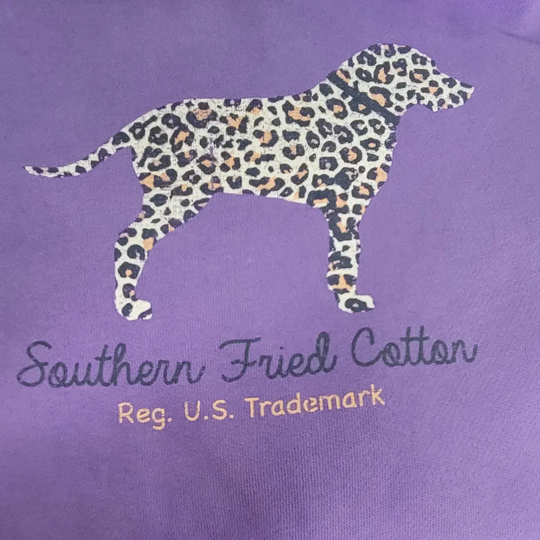 Southern Fried Cotton Cheetah Hound Sweatshirt Violet