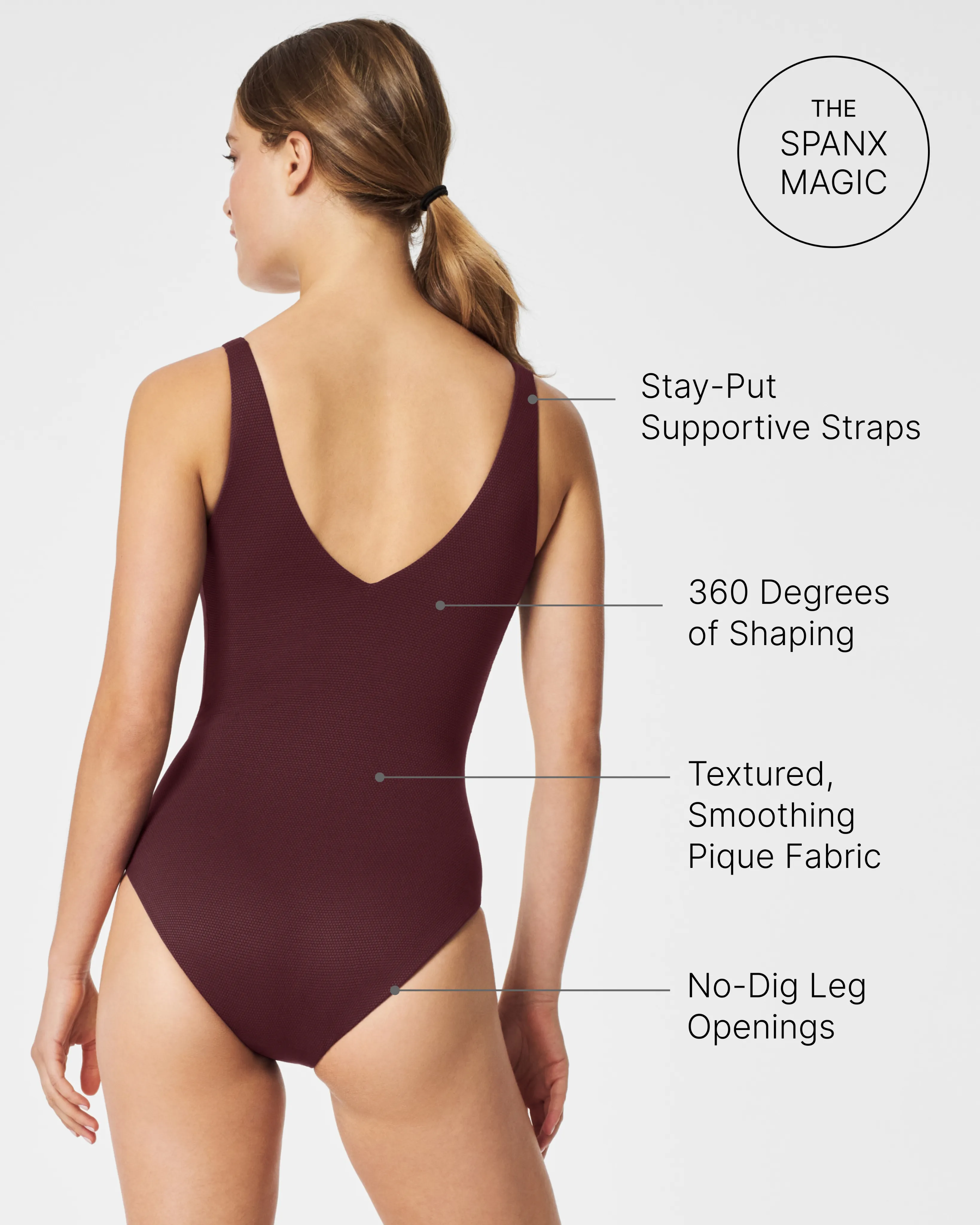 SPANXshape™ Swim Pique Plunge One-Piece