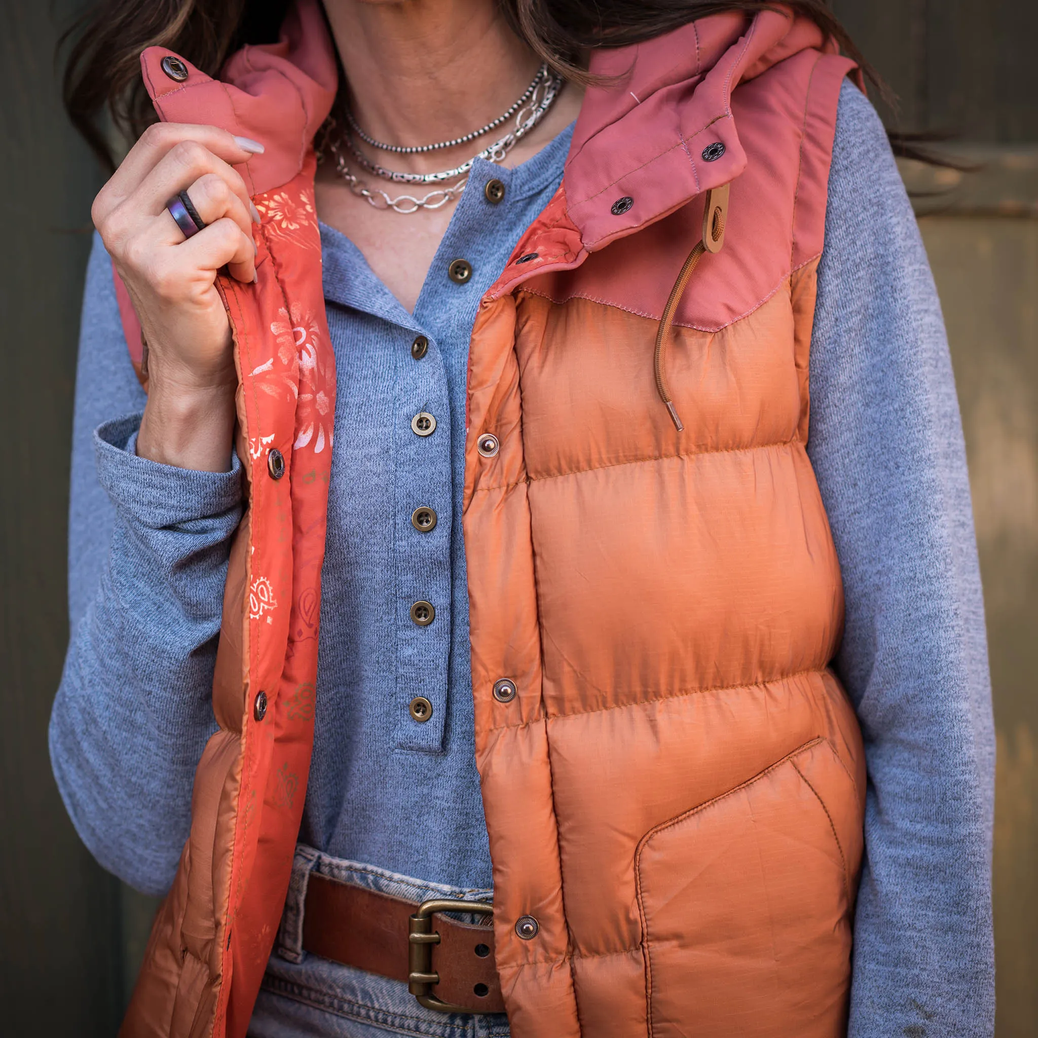 STS Ranchwear Women's Harper Vest in Coral & Copper