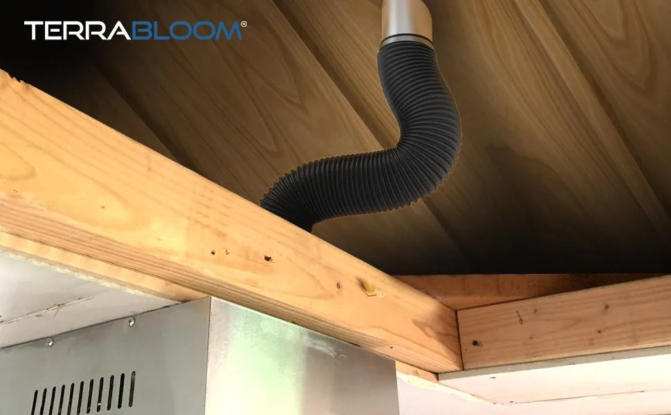 TerraBloom 10" Air Duct - 8 FT Long, Black Flexible Ducting with 2 Clamps