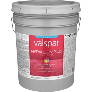 Valspar® Medallion® Plus Exterior Paint   Primer Flat 5 Gallon White Base (5 Gallon, White Base)