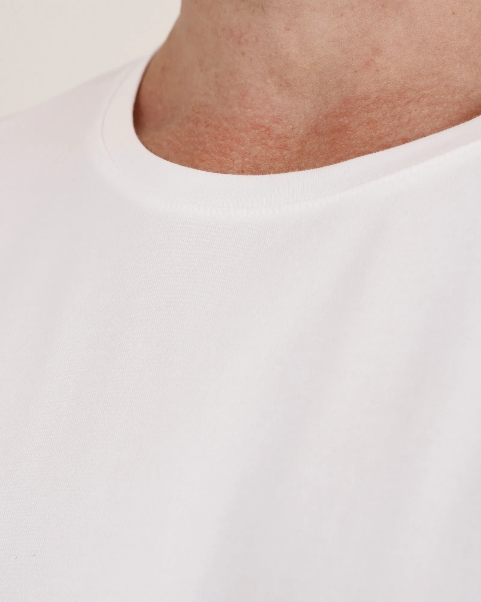 White Stretch Pima Crew Neck Tee