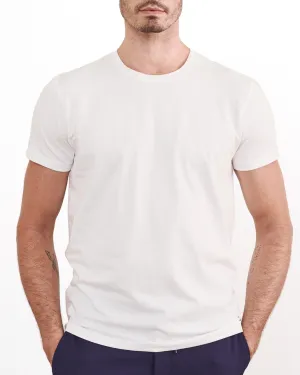 White Stretch Pima Crew Neck Tee