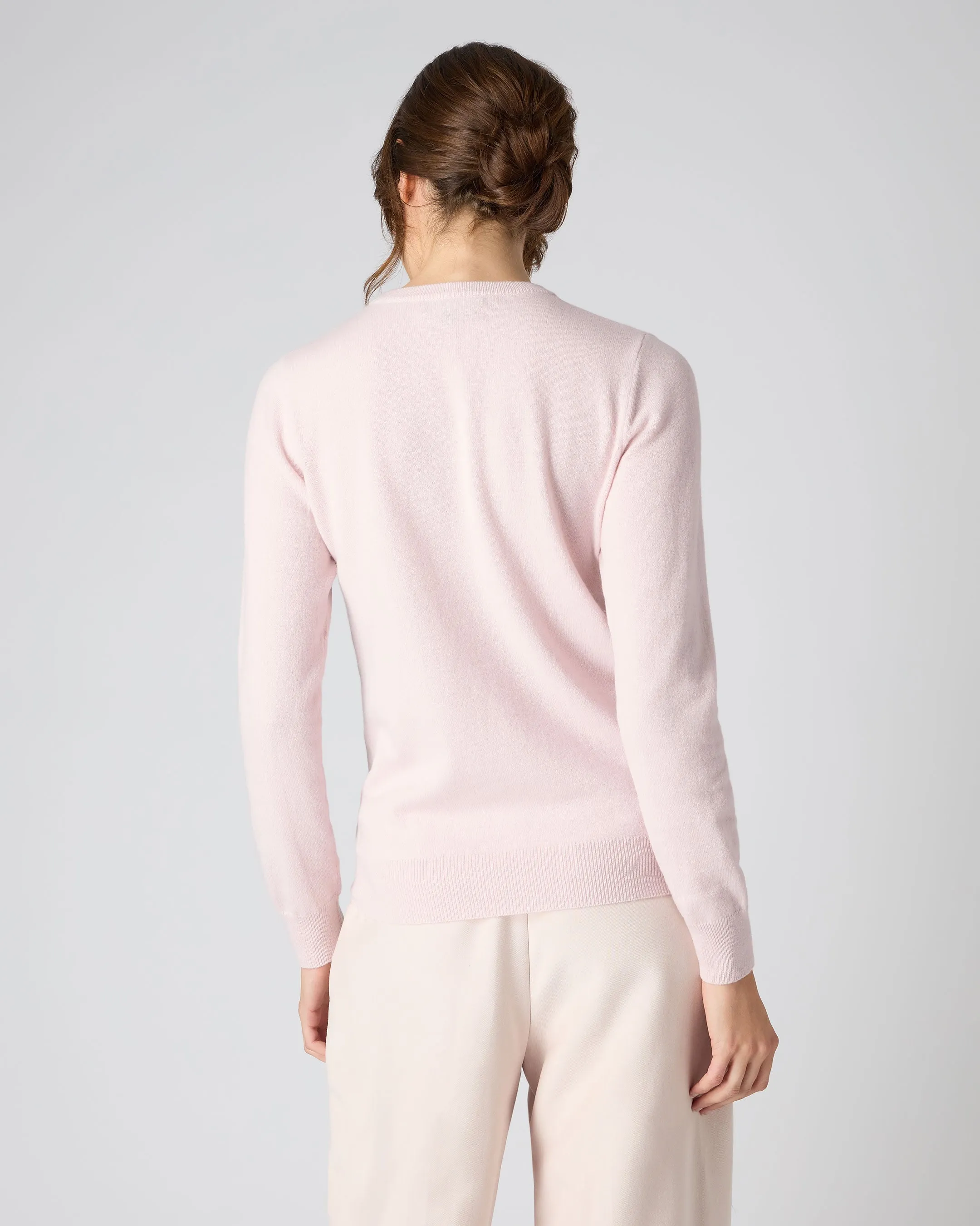 Women's Evie Classic Round Neck Cashmere Jumper Quartz Pink